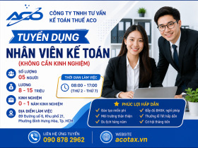 Nhân Viên Kế Toán (Không Cần Kinh Nghiệm)