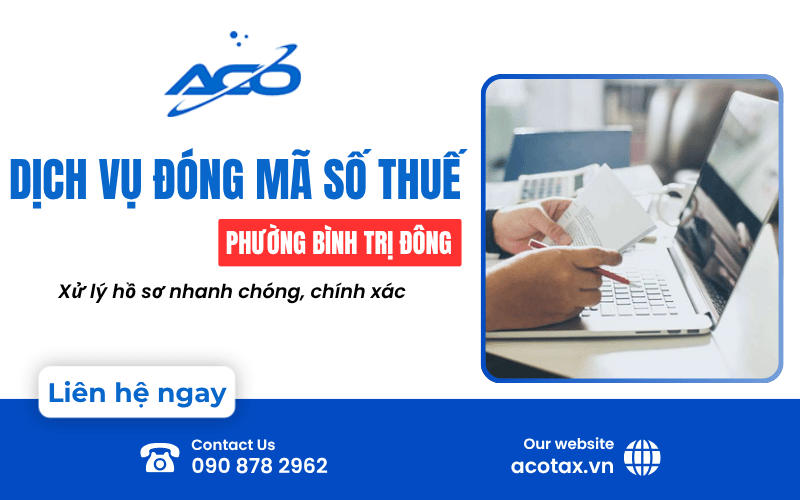 dịch vụ đóng mã số thuế phường Bình Trị Đông