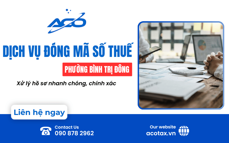 dịch vụ đóng mã số thuế phường Bình Trị Đông