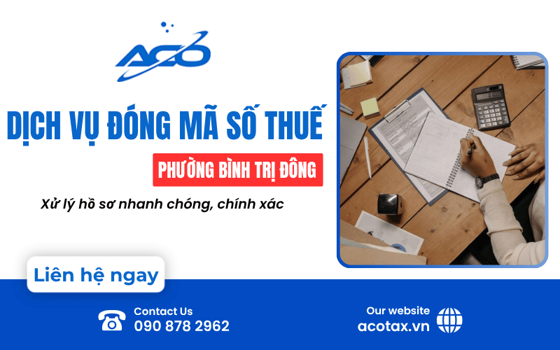 dịch vụ đóng mã số thuế phường Bình Trị Đông