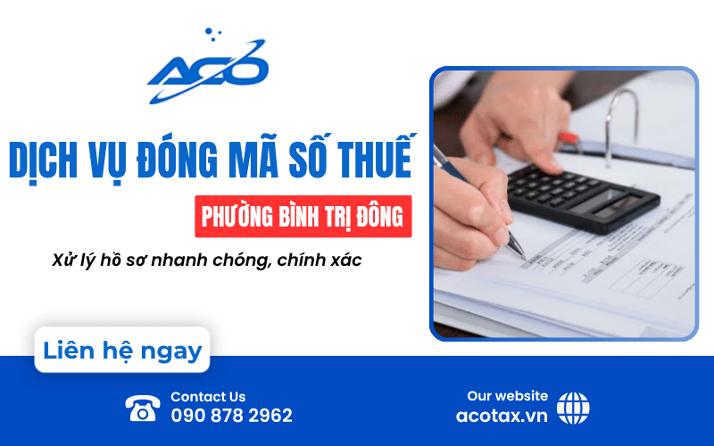 dịch vụ đóng mã số thuế phường Bình Trị Đông