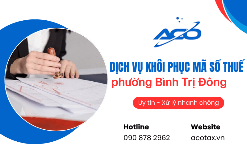 dịch vụ khôi phục mã số thuế phường Bình Trị Đông 